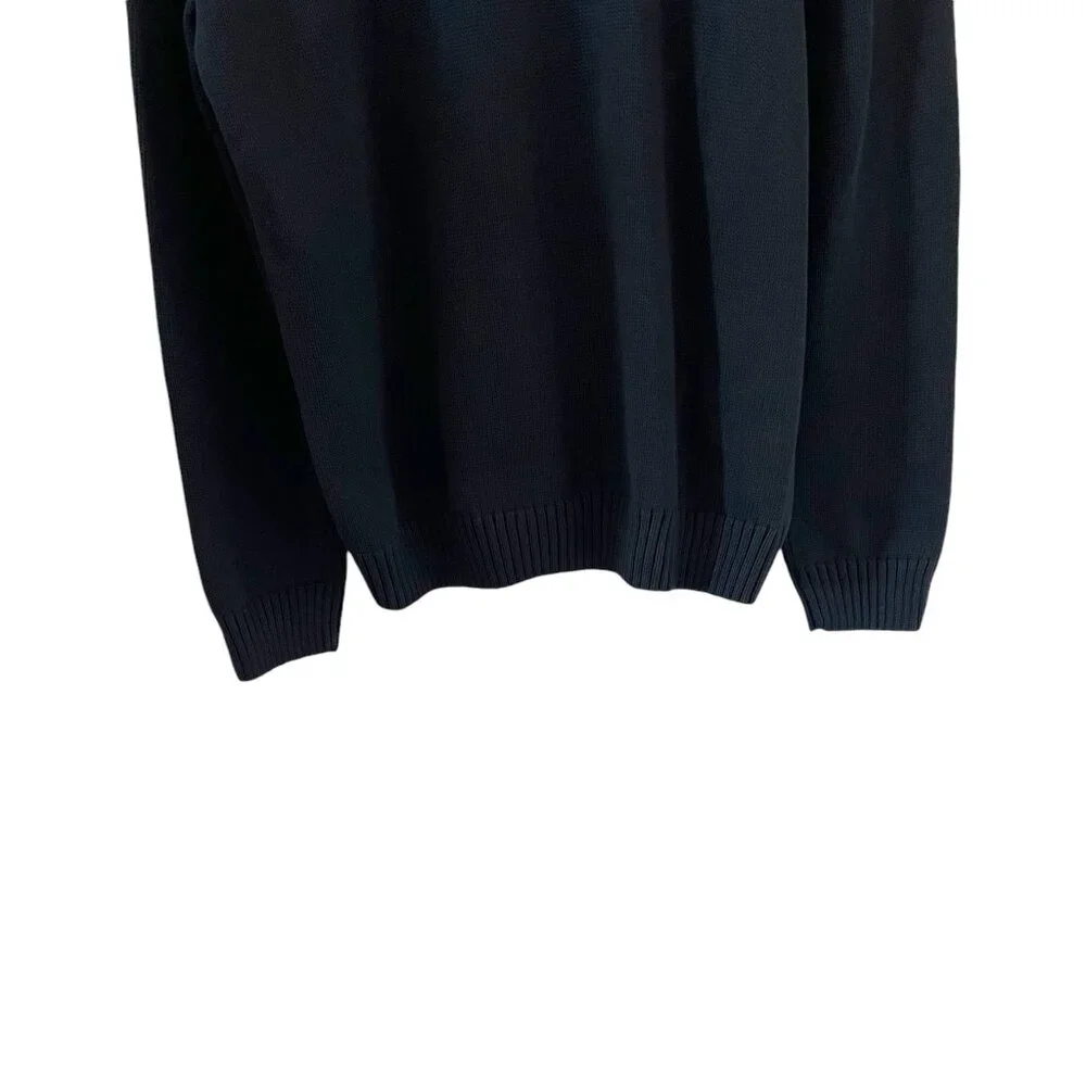 Chaps Navy Crewneck Sweater with American Flag - Picture 10 of 11